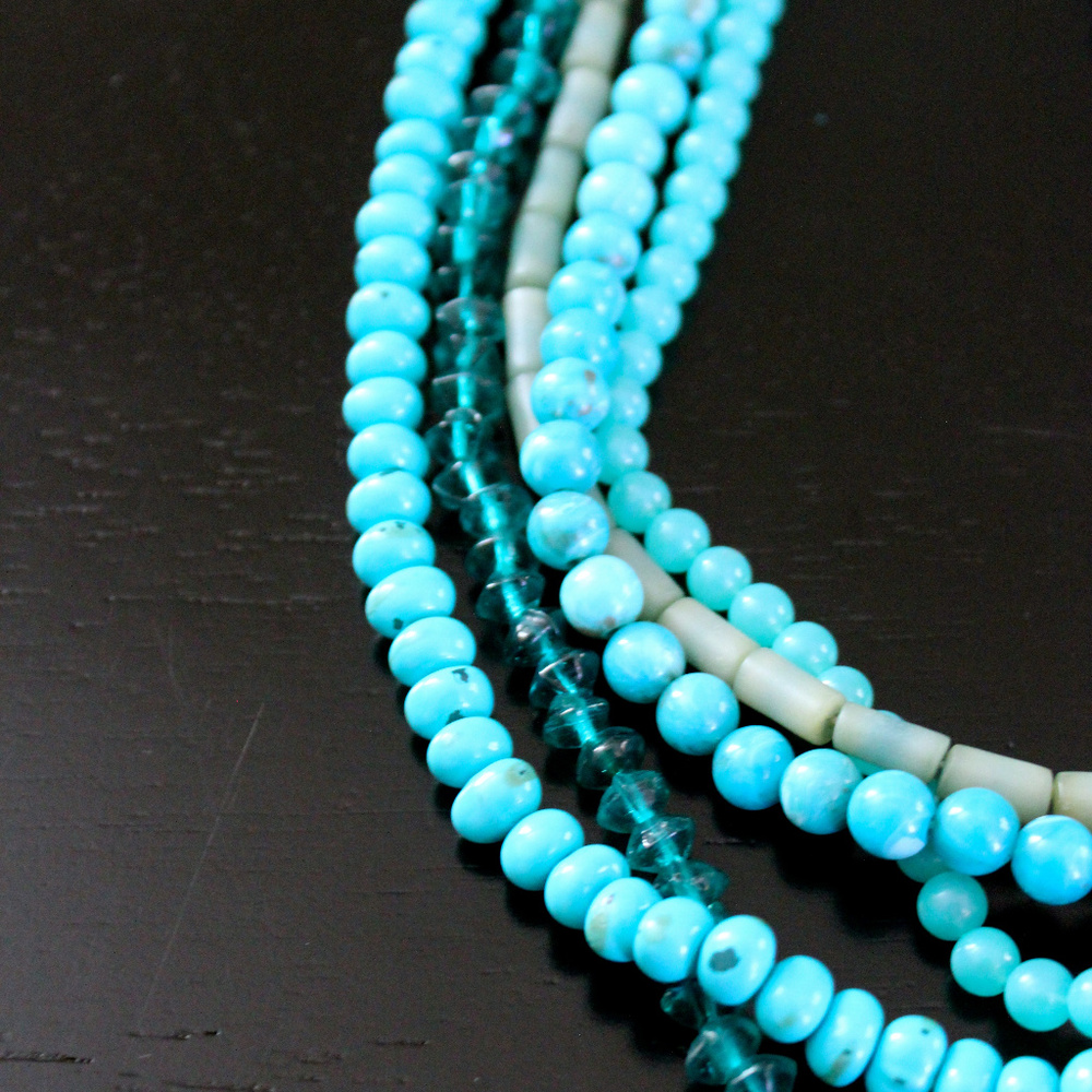 Chunky Multi-Strand Turquoise Statement Necklace - image 3